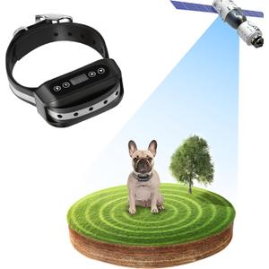 GPS Wireless Dog Fence System, Electric Satellite Technology Pet Containment System by GPS Signal Boundary for Dogs and Pets with Waterproof & Rechargeable Collar Receiver(Black)