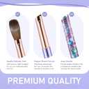 Acrylic Nail Brush Size #16, KEMEISI 100% Pure Kolinsky Nail Art Brushes Sturdy Handle Oval Shaped Acrylic Powder Nail Design Tools for Professional Manicure DIY Home Salon (Purple)