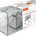 HOMESTEAD 2-Pack Live Animal Trap - Specialized for Raccoons, Opossums, Groundhogs, Skunks, Feral Cats, Squirrels - Heavy Duty Steel Traps, 1-Door, Green, Humane Catch & Release Animal Trap,89-302
