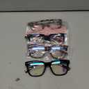 Progressive Multifocus Reading Glasses for Women Men Blue Light Blocking Spring Hinge Square Computer Readers (4 Pack Mixed B)