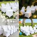 40PCS Stretch Spandex Folding Waterproof Chair Covers,Universal Fitted Chair Cover Protector for Wedding Party Banquet Holidays Celebration Decoration(40, White New)