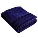 FINENESS Couch Lightweight Warm Throw Blanket Navy Blue 50" x 60",Travel Blanket Cozy Plush Fuzzy Plaid Striped Blankets for Sofa