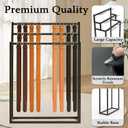 Retail Belt Display Stand,Floor Mounted Belt Hanger, Metal Men Belt Organizer, Commercial Tie Scarf Display Stand for Clothing Retail and Home (Black)