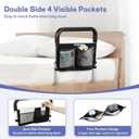TABEKE Bed Rails for Elderly Adults Safety, Adjustable Senior Bed Assist Rail with Non-Slip Handle and Double Side Storage Pocket Fits King, Queen, Full, Twin Bed