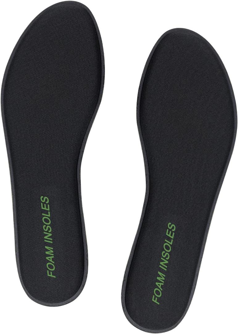 Endoto Memory Foam Insoles for Skechers Shoes, Replacement Cushion Inserts for Men & Women Shock Absorbing & Foot Comfort All Day (Black) 
(Color:Black, Size:US Women6-EU36)