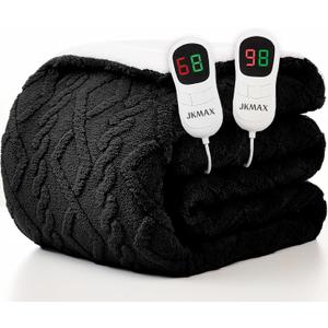Heated Electric Blanket King Size-100"x90" Heating Blanket with 10 Heating Levels & 5 Time Settings Over-Heat ProtectionWinter Warmer for Adults with ETL CertificationBlack