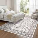 GarveeHome Beige Brown Area Rug 8x10 Washable Living Room Vintage Rug