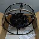 Ohniyou 20'' Flush Mount Caged Ceiling Fan with Lights Remote Control, Farmhouse Rustic Low Profile Small Vintage Enclosed Ceiling Fan Lighting Fixture Bedroom Dining Room