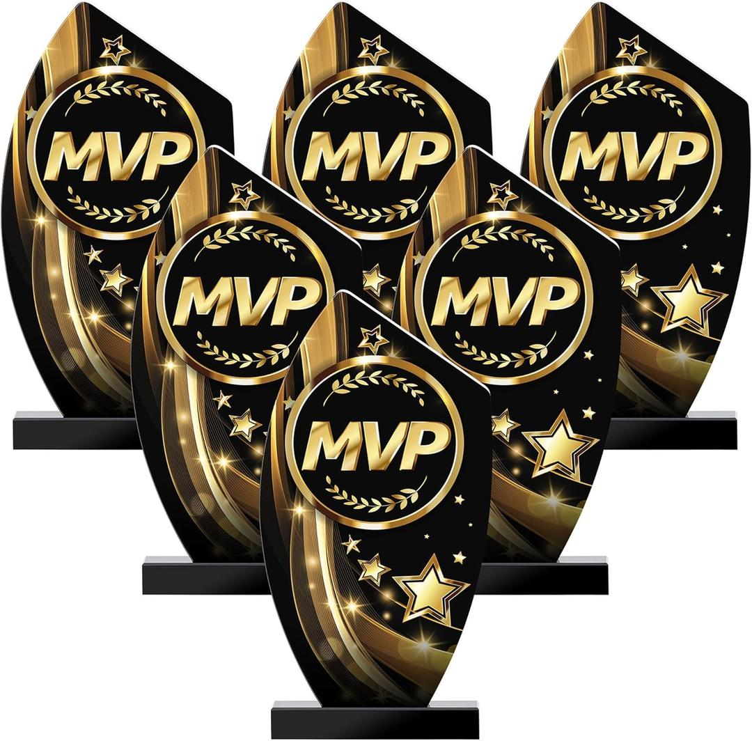 MVP Champion Trophy Award 5-7 Inches Acrylic Most Valuable Player Champion Trophy MVP Medal Champion Prize Cup for Football Basketball Soccer Softball Team