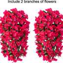 HyeFlora Bougainvillea Artificial Hanging Flowers Plants for Outdoors Decoration, 2pcs Fake Flowers Silk Bougainvillea Vines Realistic UV Resistant Faux Flowers for Planters Porch Patio Urn, Hot Pink