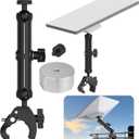 Pacify 2025 Starlink Mini Pole Mount Kit, Adjustable Aluminum Clamp Bracket with Pipe Adapter & 1/4"-20 & 3/8"-16 Thread, Starlink Mini Mount for RV, Camper, Roof Rack, Ladder, Balcony