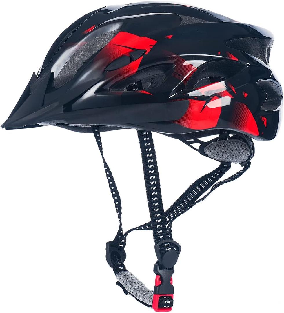 Adult Cycling Bike Helmet, Lightweight and Adjustable with Pads&Visor for Men and Women,Premium Quality Airflow Unisex Bike Helmet,Suggested Fit 58-61 cm, Medium