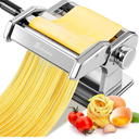Sailnovo Pasta Maker Machine, 180 Roller Pasta Maker, 9 Adjustable Thickness Settings 2-in-1 Noodles Maker with Rollers and Cutter, Perfect for Spaghetti, Fettuccini, Lasagna or Dumpling Skin Silver
