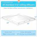 2-Pack 4-Way Ceiling Air Diverter 24"x24", Ceiling Vent Deflector for 2'x2' Drop Ceiling Vent, Commercial Air Vent Diverter for Offices, Classrooms, and Commercial Spaces, Tool-Free Installation