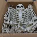 NEROSUN 5.4FT Halloween Skeletons Decoration, Posable Life Full Size Skeleton with Dog Skeleton, Realistic Plastic Human Bones for Halloween Props Haunted House Graveyard Party Decor