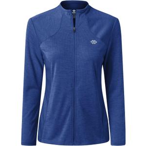 MoFiz Women's Full Zip Hiking Shirt Lightweight UPF 50+ Sun Protection Running Jacket Long Sleeve Sports Outdoor Top Pocket (Blue, XS) MoFiz Women's Full Zip Hiking Shirt Lightweight UPF 50+ Sun Protection Running Jacket Long Sleeve Sports Outdoor Top Pocket (Blue, XS)