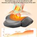 Upalled Cordless Heated Neck Massager Pillow for Pain Relief Deep Tissue, 3-in-1 Rechargeable Neck Cervical Traction Device with Heat, Massage, Electric Stretch, Ergonomic Neck Shoulder Relaxer, Grey