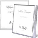 4x4 Picture Frame Silver Brushed Modern Simple Thin Aluminum Metal Photo Frame with HD Real Glass, Display for Tabletop and Wall Collage. (2 Pack)
