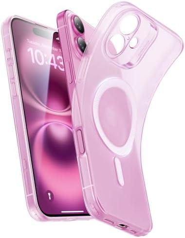 ESR for iPhone 16 Case, Compatible with MagSafe, Camera Protection, Shockproof Thin Cover, Resists Yellowing and Scratches, Magnetic Phone Case for iPhone 16, Zero Series, Frosted Pink 2 Pack