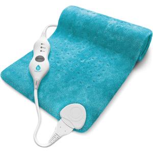 Pursonic Extra Large Electric Heating Pad for Back Pain and Cramps Relief - 12" x 24" Heating Pad for Back Pain Relief, Neck, Shoulder - Dry & Moist Heat Option 2 Hours Auto Shut-Off (Teal)