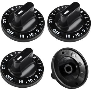 4Pack 12200035 Gas Stove Surface Burner Control Knob Set, Compatible with JennAir, Whirlpool & Kenmore Ranges, Replaces 73272 73662 74844 703272 703662 704844, for DGGF3045RFB DGGF304GRFB
