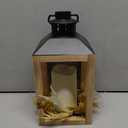 Decorative Farmhouse-Style Wooden Lantern Containing Flowers