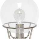 Elegant Designs LT1180-BSN 10" Glistening Globe Table Lamp with Clear Glass Shade, for Living Room, Bedroom, Office, Brushed Nickel