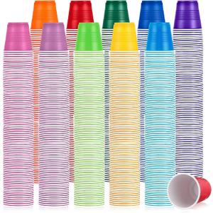 Eaasty 1000 Pack 3 oz Disposable Bathroom Cups - Colorful Plastic Shot Glasses & Drinking Cups for Birthday, Halloween, Christmas Party, 10 Colors