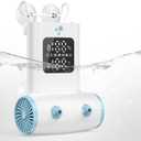 Bath Jets for Tub, TAREIDEW Dual Outlet Bathtub Jet Spa, Jet & Bubble Modes, 13000mAh Rechargeable Bath Jet with Loofah, 5-Speed Adjustable, IPX8 Waterproof, Home Spa Relaxation Gift, White/Blue