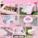 Indoor Bounce House with Ball Pit Pink Inflatable Bounce House,Jumping Bouncy House with Blower for Birthday Party Backyard Party Gifts, 9.17' X 8.17' X 8.17'