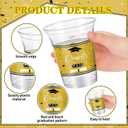 Honeydak 50 Pcs Graduation Cups 12 oz Class of 2026 Plastic Cups Gold and Black Graduation Party Disposable Drinking Glasses for Congrats Grad School Classroom Party Favors Supplies Decoration
