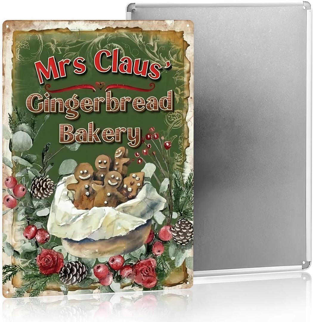 2 x Gingerbread Christmas Ornaments Kitchen Christmas Decor Vintage Bakery Sign 812 Vintage Metal Sign