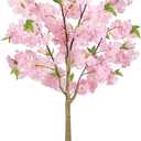 4FT Artificial Cherry Blossom Tree, Fake Pink Sakura Tree, Realistic Faux Blossom Tree for Indoor Outdoor Decor, Wedding Party Garden Home Office Decoration