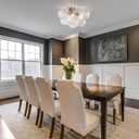 GoYeel Modern Chandelier Close to Ceiling Light Fixture 3 Light Contemporary Mid Century Glass Chandelier 18.5" with 13 Clear Swirled Globe Foyer Bedroom Living Room