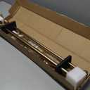 Warm Gold Decorative Curtain Rods, 28 to 48 Inch with Urn Finials, Telescoping Window Treatment Rod