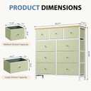 DUMOS 9 Drawer Dresser for Bedroom, Storage Organizer Chest of Drawers