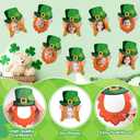 2 x 50Pcs St. Patrick's Day DIY Cutouts, March Leprechaun Hat and Beard Paper Cutting Green Irish Bulletin Board Decor with DIY Photo Space for Classroom Party Wall Decor