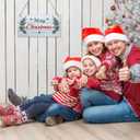 Jetec 3 Pcs Christmas Sign Merry Christmas Decoration Small Let It Snow SignWood Hanging Xmas Ornament Happy Holidays Wall Decor with Rope for Home Door Wall Room Kitchen Farmhouse Indoor Outdoor