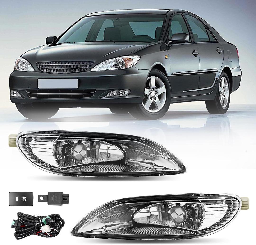 Fog Lights Compatible with Toyota Camry 20022004, Corolla 20052008, Solara 20022003, Front Bumper Fog Lamps Replacement Kit, Replace 81220-AA011, 81210-AA011, 6225-0002L, 6225-0002R