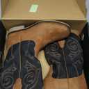 RLW Kids Cowboy Boots for Boys Girls Western Square Toe Youth Cowgirl Boots for Toddler Little Kid 4