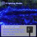 YEGUO Solar Rope Lights Outdoor Waterproof, 2 Packs Each 33ft 100 LED String Lights, 8 Modes Fairy Lights in Clear Thin Tube for Camping Fence Patio Garden Trampoline Deck(Blue)
