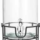 5.5L Beverage Dispenser and Stand Drinking Water Juice Detoxification Glass Jar - Drink Dispenser and Stand