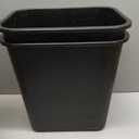 2 x United Solutions 7 Gallon / 28 Quart Space Saving Trash Wastebasket, Fits Under Desk and Small, Narrow Spaces in Commercial, Kitchen, Home Office, and Dorm, Easy to Clean, Black, (WB0338) (Pack of 2)
