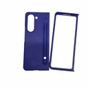 Caka for Samsung Galaxy Z Fold 5 Case [Thinner S Pen Holder Slot] [Magnetic Charging] [Hinge Protection] [Built-in Screen Protector] Translucent Hard Shockproof Magnet Phone Cover for Fold5 - Blue