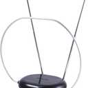 Philips Rabbit Ears Black Indoor TV Antenna, Dipoles and Circular Loop, Tabletop, Digital, Smart TV Compatible, HDTV, 4K 1080P VHF UHF, 5Ft Coaxial Cable, SDV8201B/27