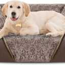 INVENHO Large Dog Bed Rectangle Washable Orthopedic Soft Calming Sleeping Durable Pet Cuddler with Anti-Slip Bottom (L(30"x 24"x 9"), Dark Brown)