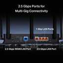 TP-Link Dual-Band BE5000 WiFi 7 Router Archer BE260 | 5-Stream 5Gbps | 12.5G WAN+12.5GLAN+31G Ports, USB 3.0 | 5 External Antennas | VPN Clients & Server | Easy-Mesh, HomeShield, MLO, Private IOT