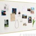 SELEAD Linen Bulletin Board 30” x 20” - Golden Aluminum Frame, Beige Fabric