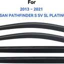 Window Visors Rain Guards for 2013-2021 Nissan Pathfinder, Out-Channel Window Vent Wind Deflectors Visors Shades for 13-21 Pathfinder S SV SL Platinum