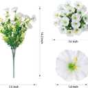 HyeFlora Artificial Flowers for Outdoors Fake Plants Outside Decoration, 12 Bundles Silk White Morning Glory UV Resistant Look Real Faux Flowers for Planter Front Door Porch Patio Yard Gardens Balcony